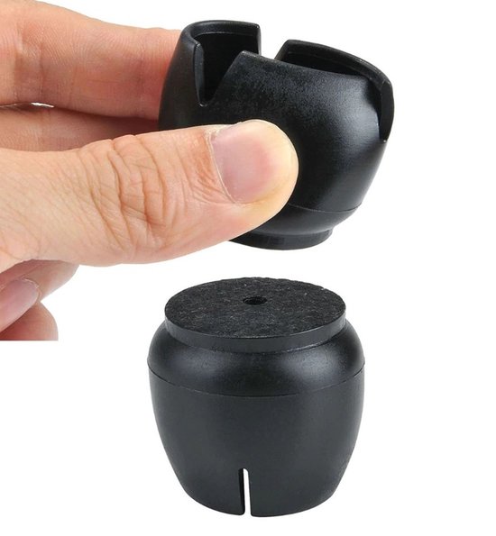 Stoelpoot Doppen – 12-16mm – met Anti-Kras Vilt – Stoelpoot beschermers - Vloerbescherming – Stoelpootbeschermers – 16 Stuks – Zwart – Rond