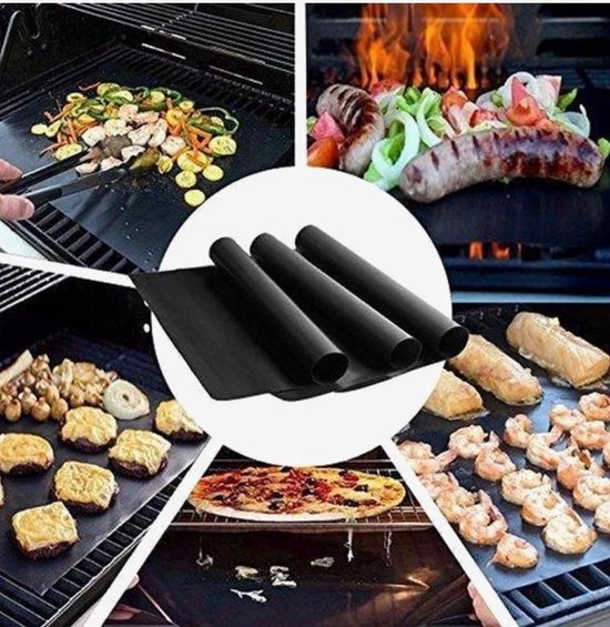 Ruhhy Grillmat Set van 3 - Ideaal voor Grillen en Bakken