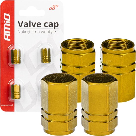 Aluminium ventieldopje geel 4 stuks