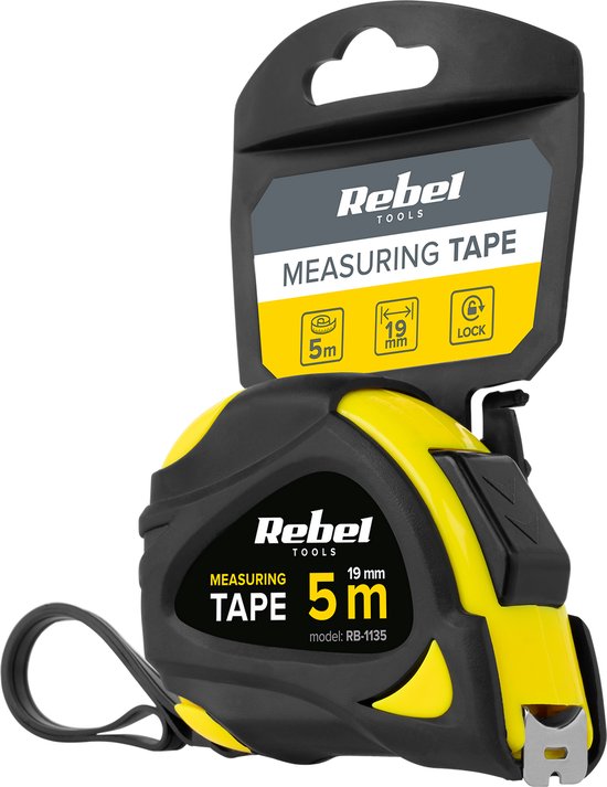 Rebel - Rolmaat - 5m - Roestvrij Staal - 19mm