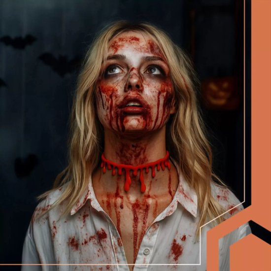 Ruhhy Halloween Halsketting – Realistisch Bloed Effect – Kunststof Choker – Voor Vampier en Cosplay Outfits