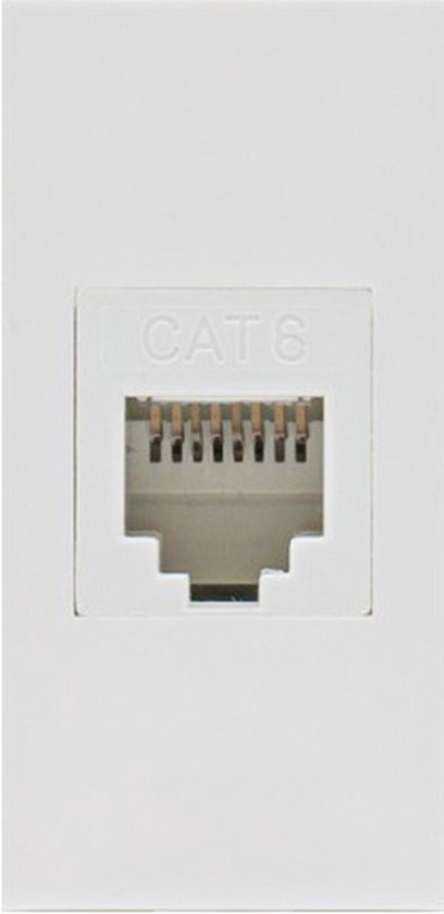 Maclean - LAN-contactdoos CAT.6 Universele netwerkcontactdoos Modulaire wandcontactdoos Inbouw wandcontactdoos (LAN-contactdoos, wit)
