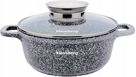 Klausberg 7533 - pannenset - Keramisch - marmer - met aromaknop - 20/24/28 cm