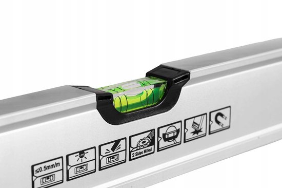 Proline HD Aluminium Waterpas 200cm met 3 Libellen - Nauwkeurig 0,5 mm/m