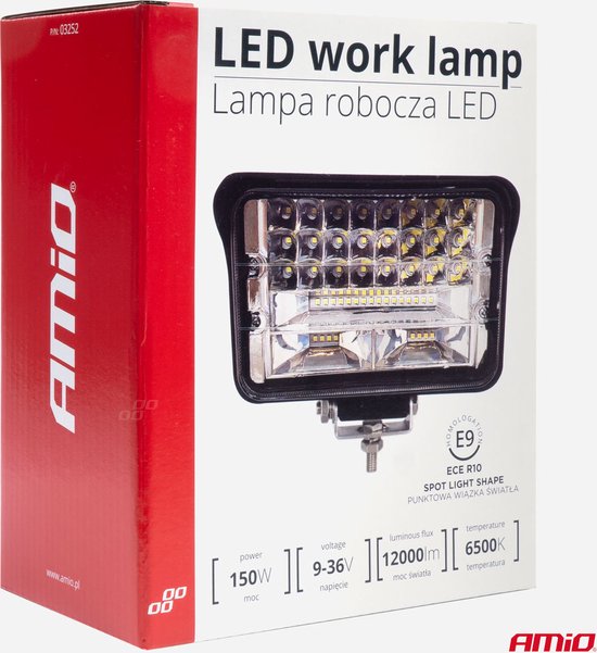 AMiO Krachtige Werklamp AWL41 50 LED SPOT 9-36V Verstraler Spot Robuust Offroad