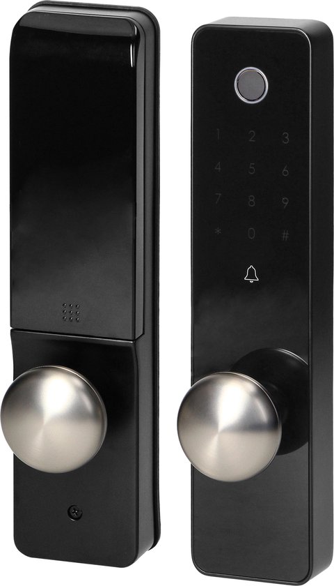 ORNO -Slim deurslot met vingerafdruklezer en codeslot, IP44, lang ,Bluetooth / Code / Vingerafdruklezer