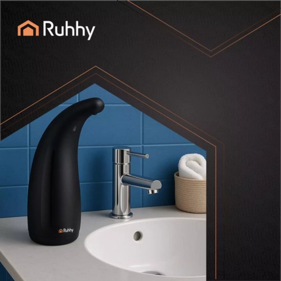 Ruhhy touchless zeepdispenser zwart – 300 ml sensorbediening