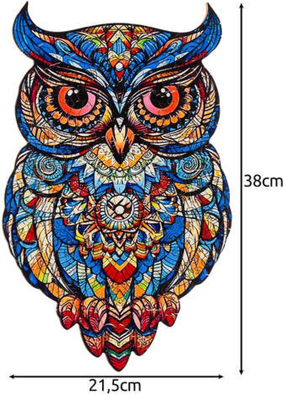 Kruzzel Houten Uilen Puzzel – 177 Stukken – Kleurrijke Decoratieve Puzzel
