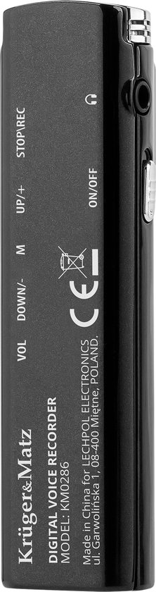 Krüger&Matz KM0286 - Digitale Dyktafon - Stereomicrofoon - 8GB Geheugen - OLED Display