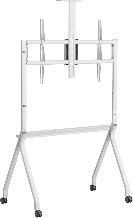 Maclean TV-standaard / trolley, camera plank, op wielen, 55-100", max. belasting 120kg/10kg plank, max. VESA 900x600, wit, MC-114 W