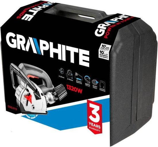 Graphite Voegenfrees Machine 125mm 1320w Diepte Instelbaar
