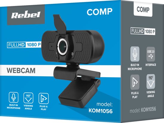 Rebel - Internetcamera - Full HD 1080p - CMOS Sensor - USB Microfoon