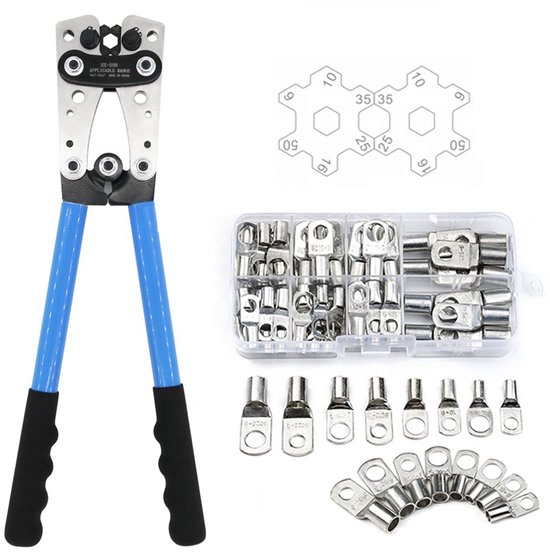 Eurokomp - Krimptang voor Grote Kabeluiteinden - Koperen - 390mm - Ergonomische Handgreep