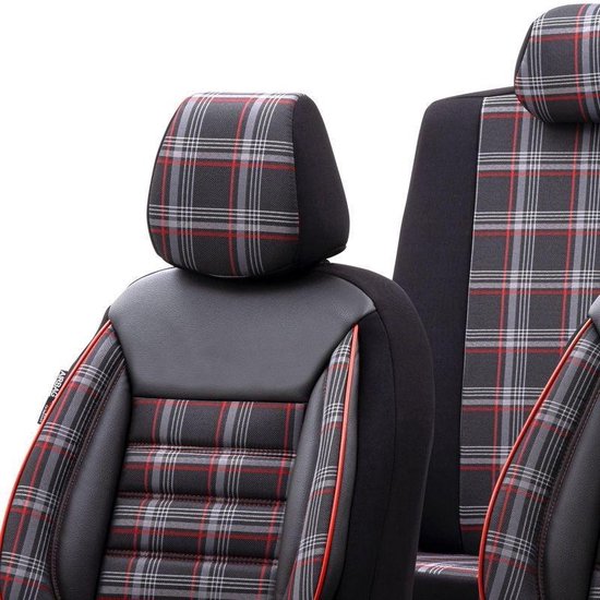 Otom Stoelhoezenset Sports 5 Mm Textiel Zwart/rood 11-delig