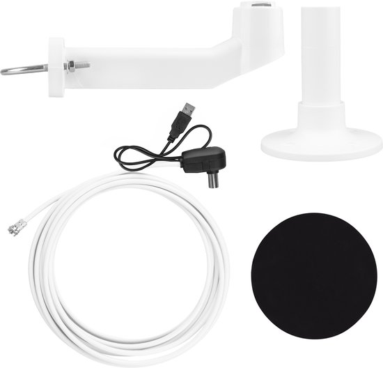 Maclean - TV antenne - DVB-T/T2 HEVC omni-directionele antenne, actief, camper, centrale kabelbevestiging, MCTV-104