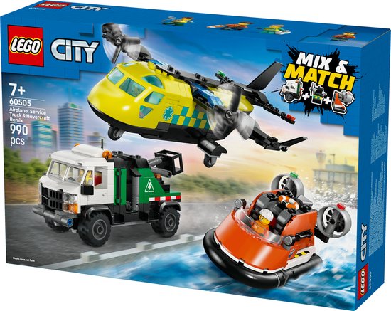 LEGO - City Great Vehicles - Vliegtuig, Servicewagen en Hovercraft Remix