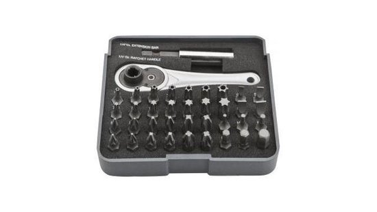 NEO TOOLS Ratelbitset  38-Delig Met Handige Mini Ratel 1/4'' S2 Staal