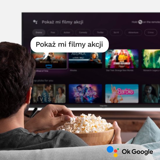 Krüger&Matz Google TV - Afstandsbediening - Ergonomisch - Spraakbesturing - Compatibel