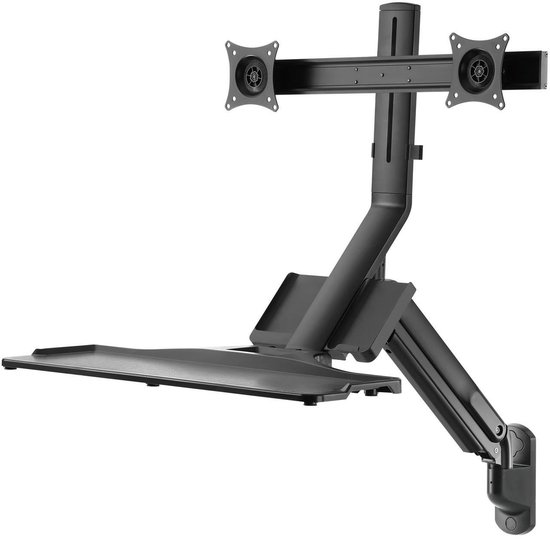 Maclean - Monitorbeugel - 3-in-1 Muurbevestiging en Toetsenbordplank - VESA 17" - 32"