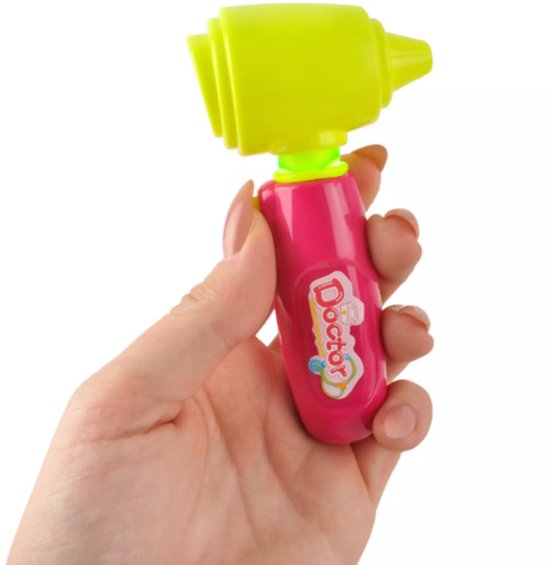 Ruhhy doktersset roze trolley 18-delig – educatief kinderspeelgoed met licht- en geluidseffecten, medische accessoires en wieltjes