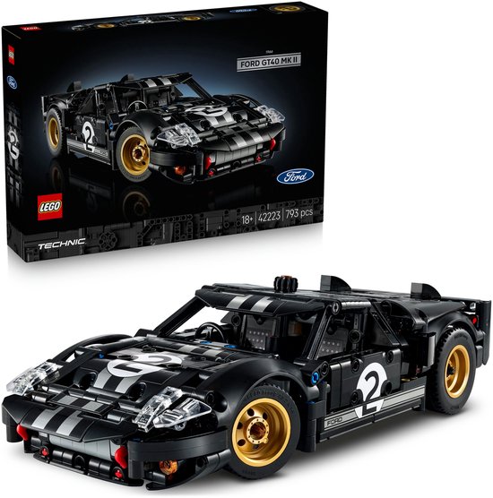 LEGO Technic 1966 Ford GT40 MKII Racewagen - Vintage Auto Bouwpakket voor Volwassenen - 42223