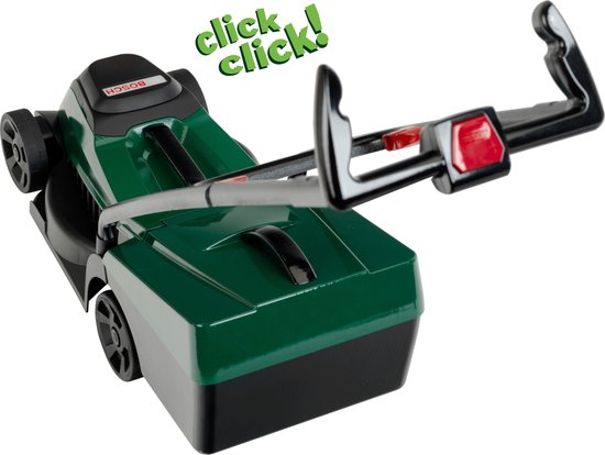 Klein Toys Bosch tuin grasmaaier deluxe - incl. bijpassend geluid en verwijderbare gras opvangbak - groen