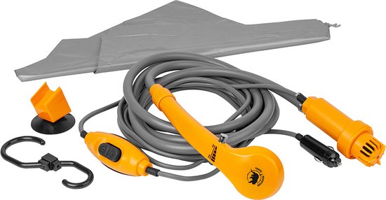 Tracer CampPump 12V Elektrische Camping Douche - Campingdouche - Draagbare Douche - Kampeerdouche - Oranje