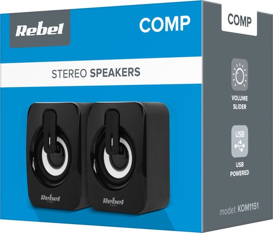 Rebel Comp CS-15 Serie - PC-Speakers - 6W - USB - Klassiek Design