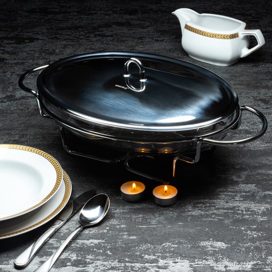 Kinghoff 1411- Warmhoudschaal - Rechaud - rond - 3.2 liter
