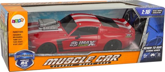 R/C auto - raceauto - 26x10x7cm - 1:16 - rood wit