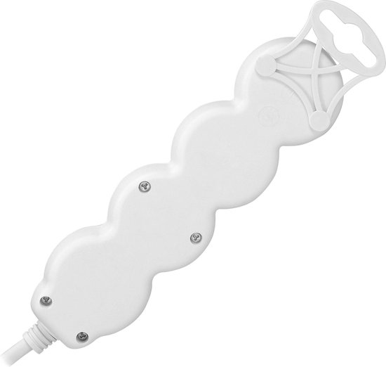 Stekkerdoos - Verlengsnoer-Verlengkabel - Met randaarde - 3x 2P+E met schakelaar, 3 meter H05VV-F 1x1,5mm2, Imax=16A, wit max 3680 watt