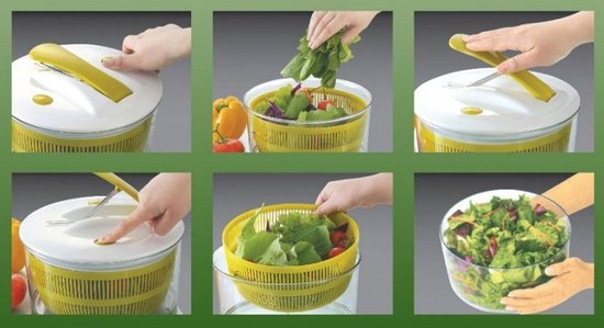 Kinghoff KH-6113 - Keukengerei - Saladecentrifuge - 22 cm - Makkelijk in Gebruik