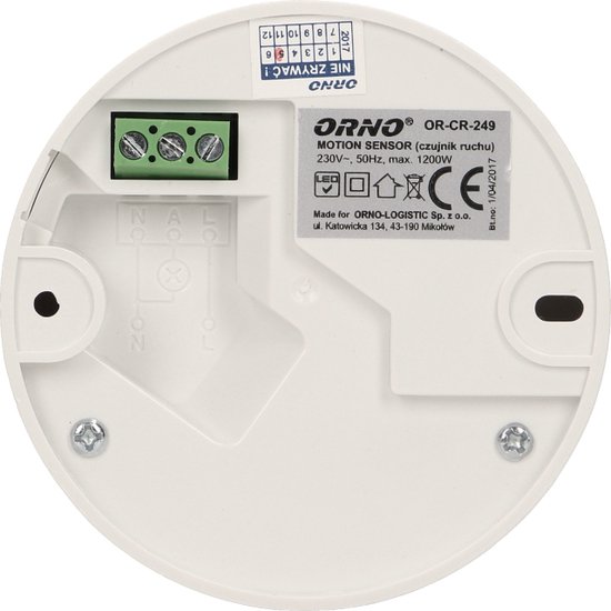 Bewegingssensor binnen voor lamp - Bewegingsmelder plafond - Doorgangsmelder 2000 Lux - Motion sensor 360° - Wit