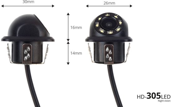 AMiO Parkeerhulpsysteem TFT02 4,3 inch LCD Beeldscherm - HD305LED Camera en 4 Zwarte Sensoren voor Truck en Grote Voertuigen