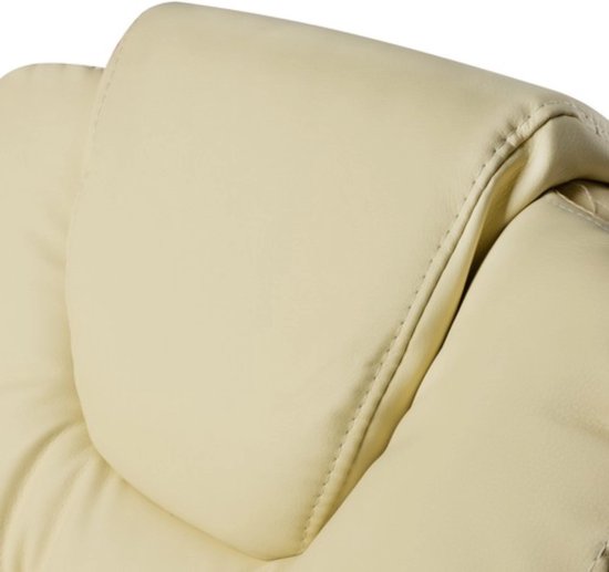 Malatec Bureaustoel 23287 - Crème Wit - Eco-leer: Ultiem Comfort voor Uw Werkplek