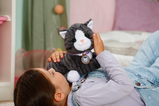 BABY born knuffelkat Cookie met geluid en kattenmand - interactief speelgoed.