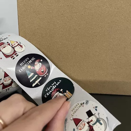 Ruhhy Kerststickers Rol - 500 Stuks voor Feestelijke Versiering!