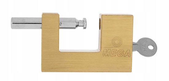 MEGA Mosiężna Kłódka Trzpieniowa 90mm - Hoge Beveiliging