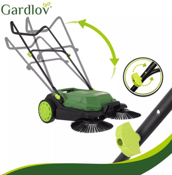 Gardlov Handmatige veegmachine voor terras, oprit en bestrating met 680 mm werkbreedte en capaciteit van 2100 m2 per uur