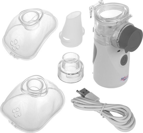 ProMedix - Draagbare inhalator voor kinderen en volwassenen | Stille inhalator - Twee maskers Mondstuk Vernevelaar Set - USB Oplaadbaar