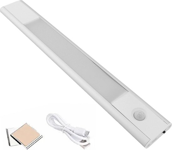 Compacte LED Bewegingssensor Lamp met oplaadbare ingebouwde accu via USB 20cm