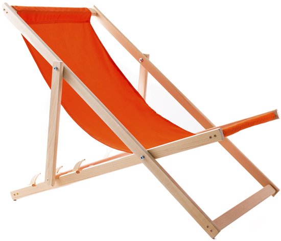 Set van 4 ligstoelen - strandstoel - beukenhout - Oranje