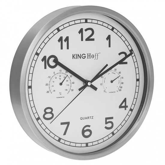 Kinghoff - Wandklok - Staal - 30cm - Moderne Stijl