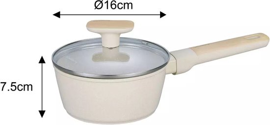 Klausberg 7833 - 12-delige Marmeren Pannenset in Beige - Compleet en Functioneel Kookgerei met Glazen Deksels