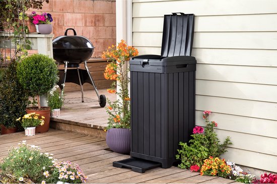 Keter Baltimore - Prullenbak 125 liter - Hoogte: 87,4 cm - Zwart