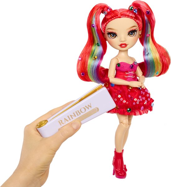 Rainbow High Be Dazzling-modepoppen - Vivienne Rouge (rood) met bedazzle-tool en glinsterende strass-steentjes