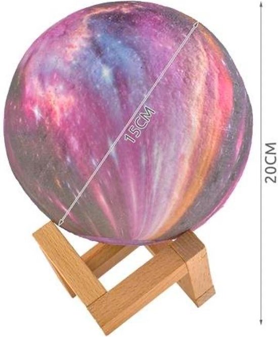 Ruhhy Maanlamp 15cm - 16 Kleuren met Afstandsbediening voor Sfeervolle Verlichting