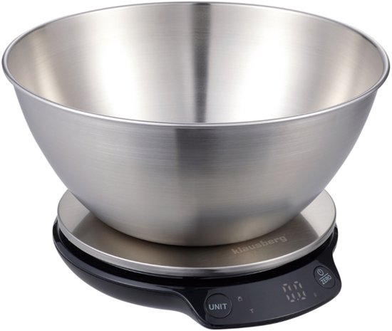 Klausberg KB-7939 Slimme Keukenweegschaal – 1,8L RVS Kom – Bluetooth & App – 5kg / 1g Precisie – LED Display