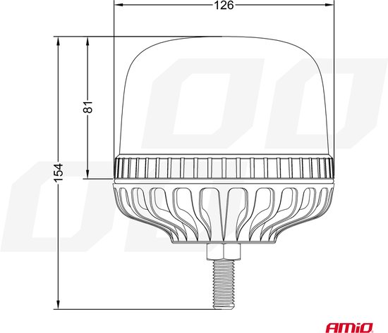 AMiO Stroboscoop Zwaailicht Waarschuwingslamp W25sb Enkele Bout R65 R10 24LED 12/24V IP66 Oranje
