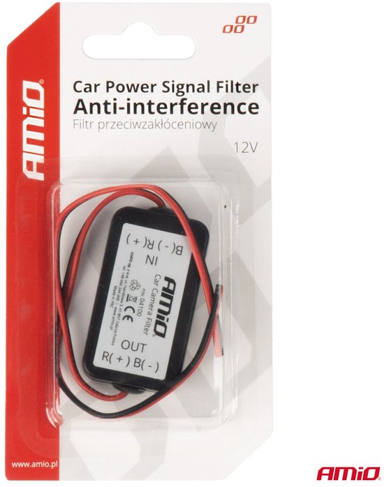AMIO Car Power Signaal Filter 12V - Anti Interferentie Stroomfilter Auto Elektronica